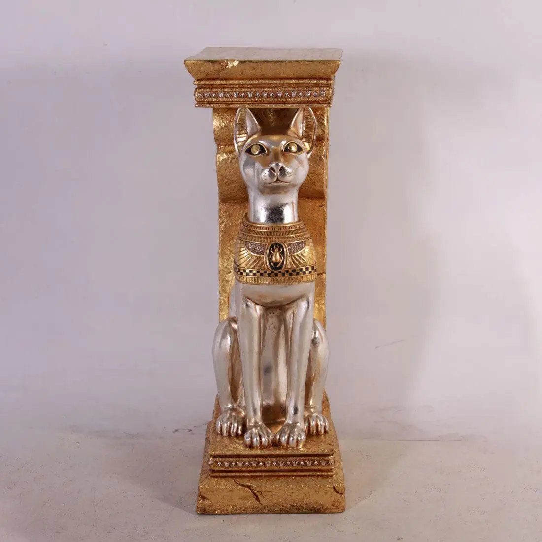 Egyptian Bastet Cat Pillar Statue E0110-PLECP-H