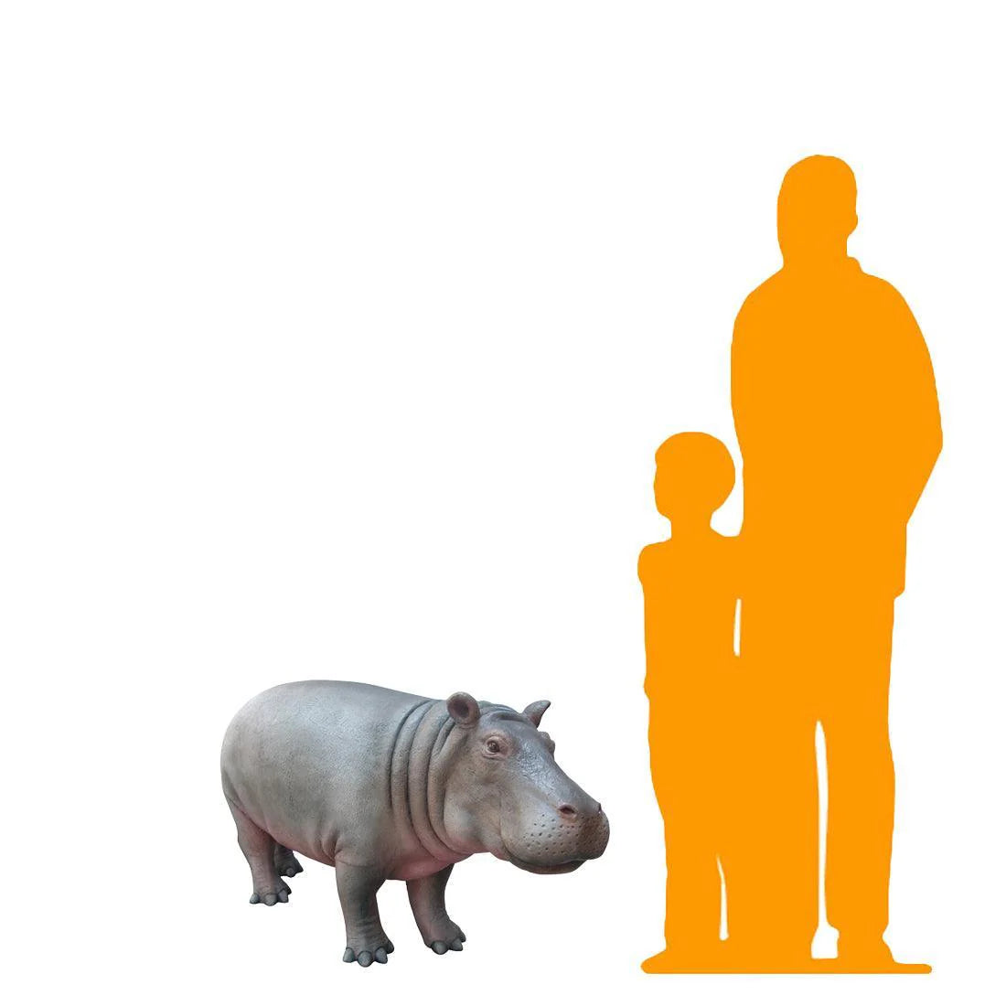 Light Baby Hippo Statue