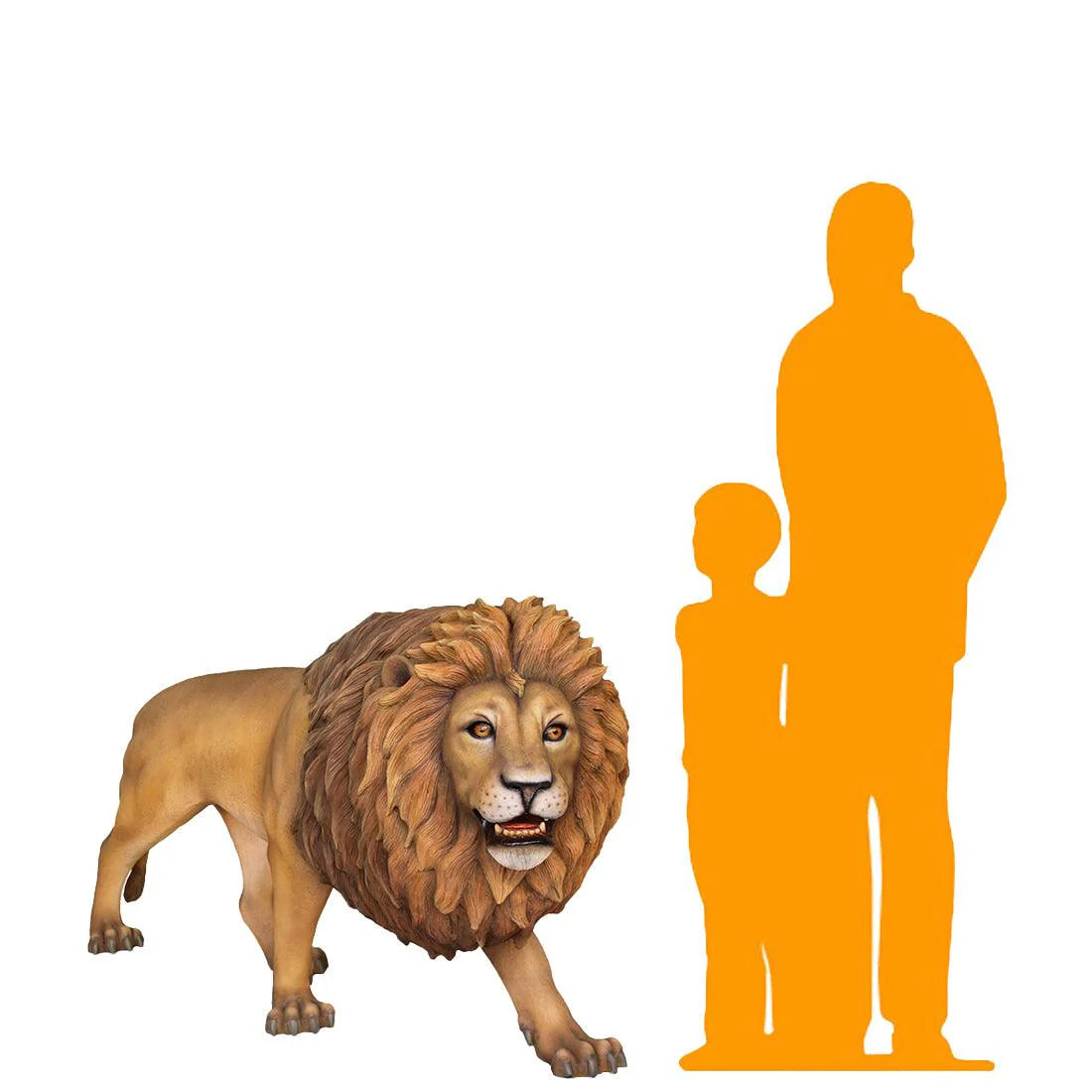 Walking Lion Life Size Statue