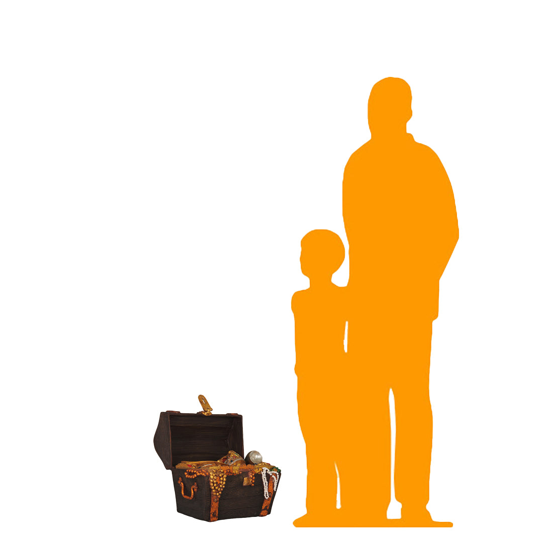 Small Treasure Chest Open Life Size Statue