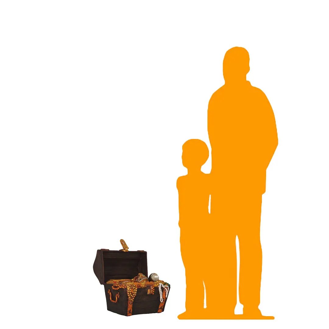 Small Treasure Chest Open Life Size Statue LS275-R111-PT