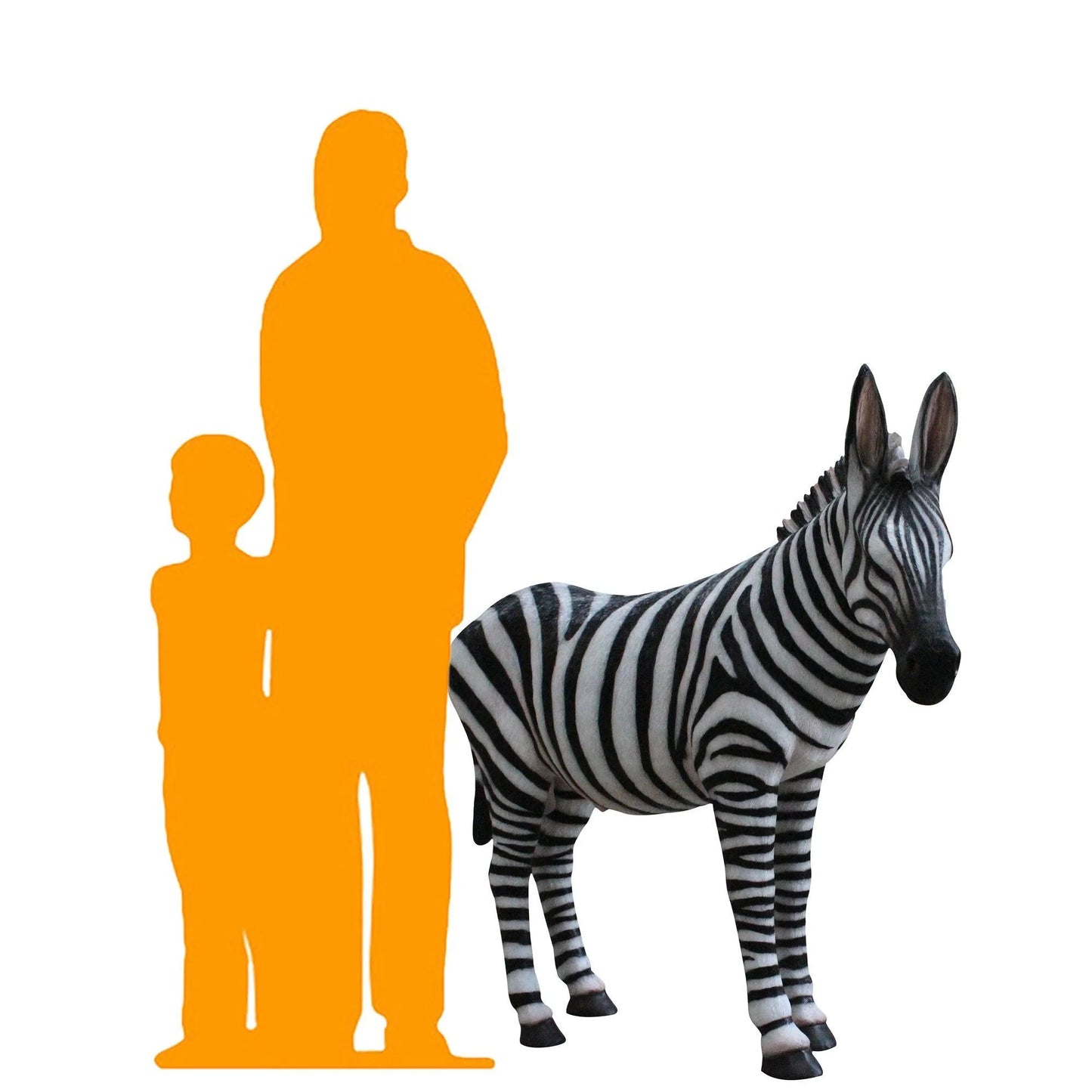 Standing Zebra Life Size Statue