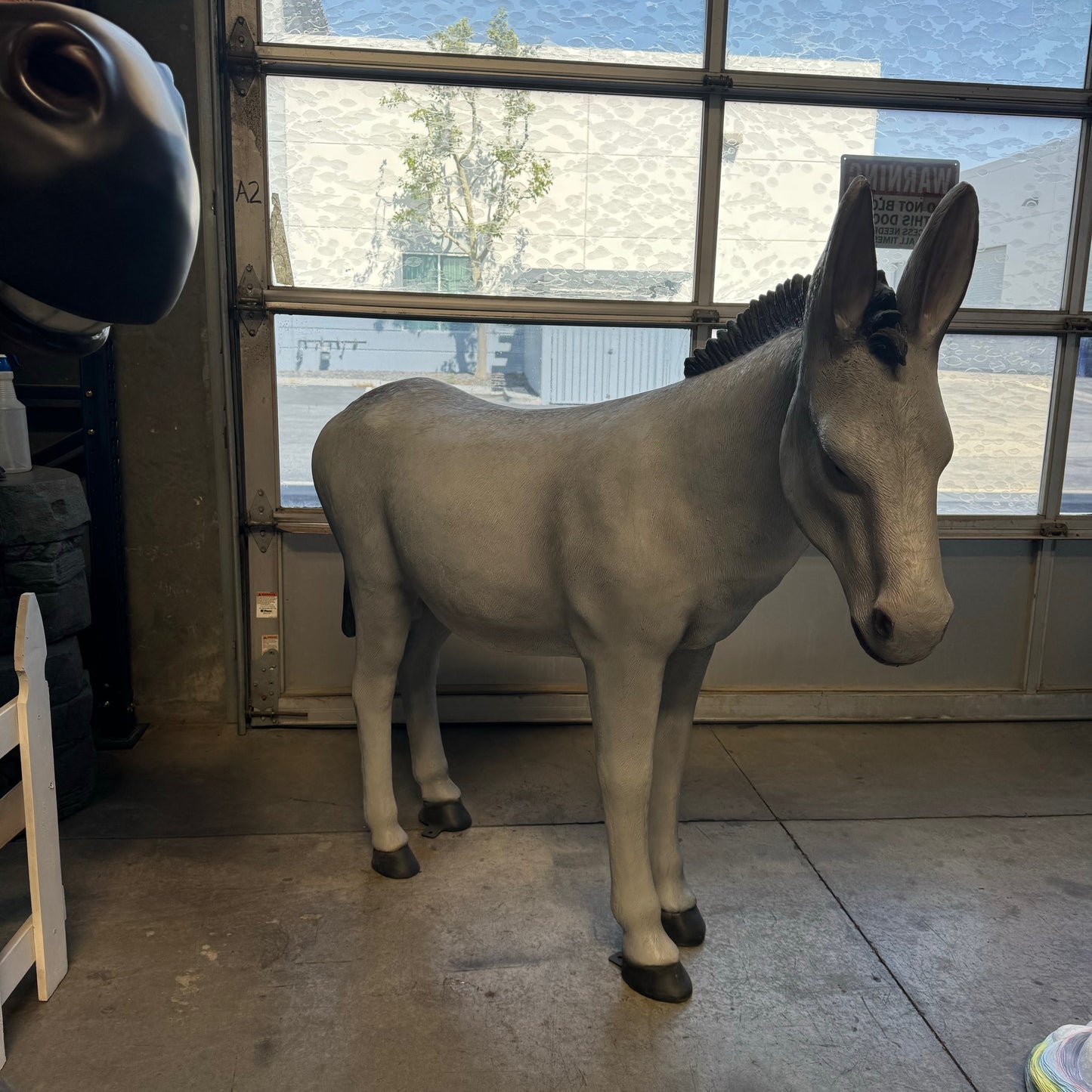 Light Gray Donkey Statue