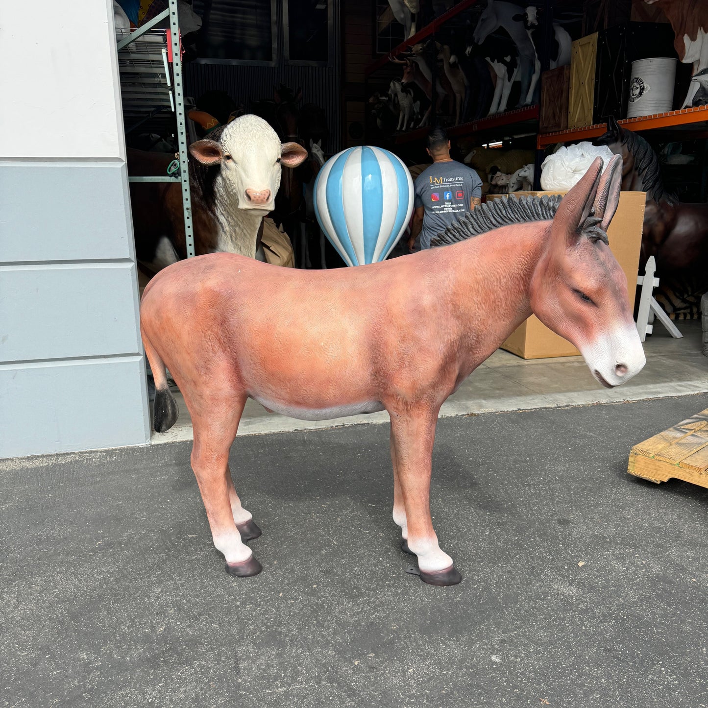 Brown Donkey Mule Statue