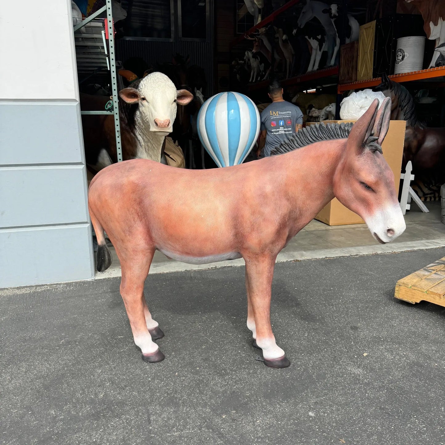 Brown Donkey Mule Statue A0576B-R011-PT