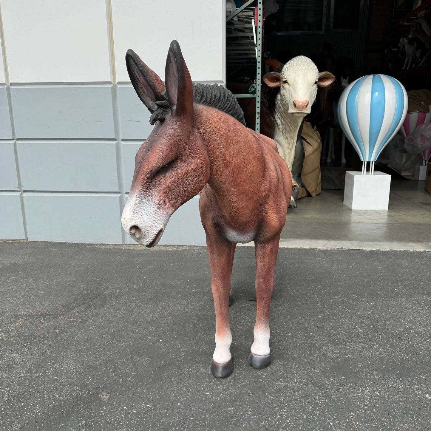 Brown Donkey Mule Statue A0576B-R011-PT