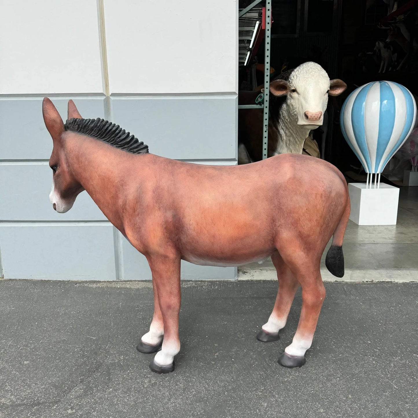 Brown Donkey Mule Statue A0576B-R011-PT