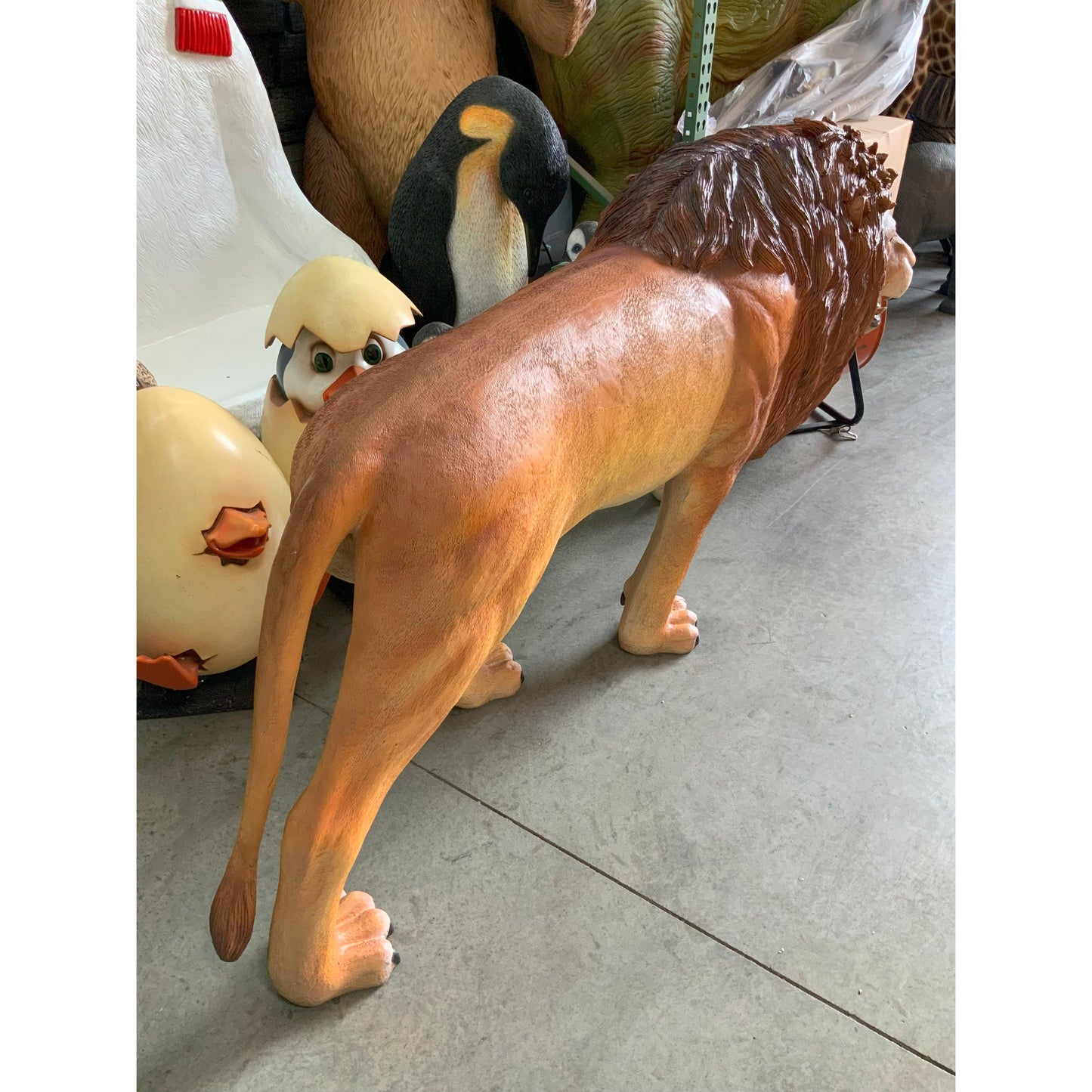 Walking Lion Life Size Statue