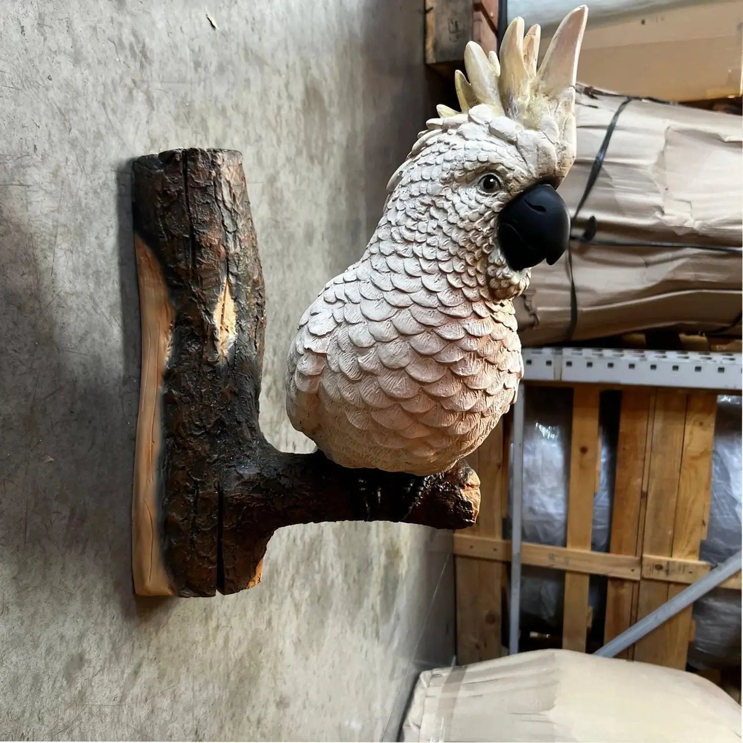 Cockatoo On Branch Statue A0619-R034-PT