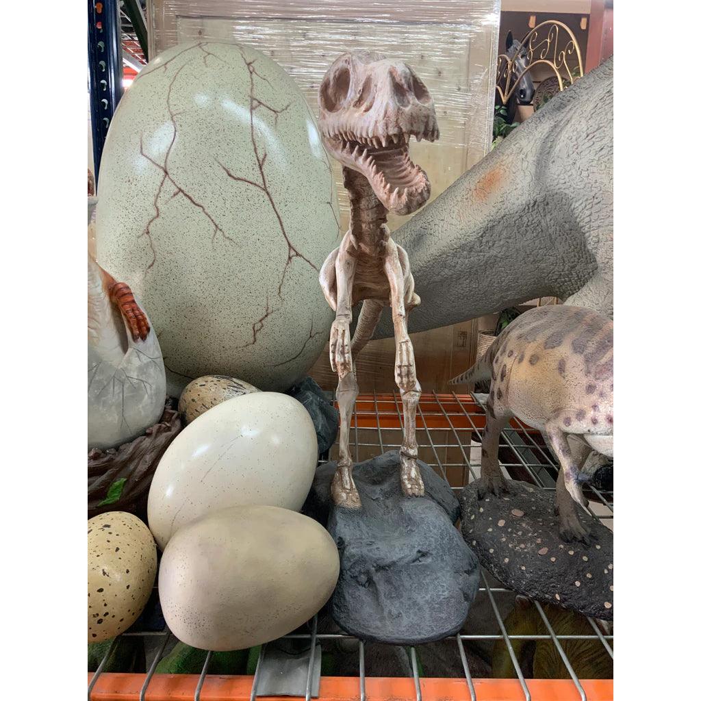 Small T-Rex Dinosaur Skeleton On Base Statue