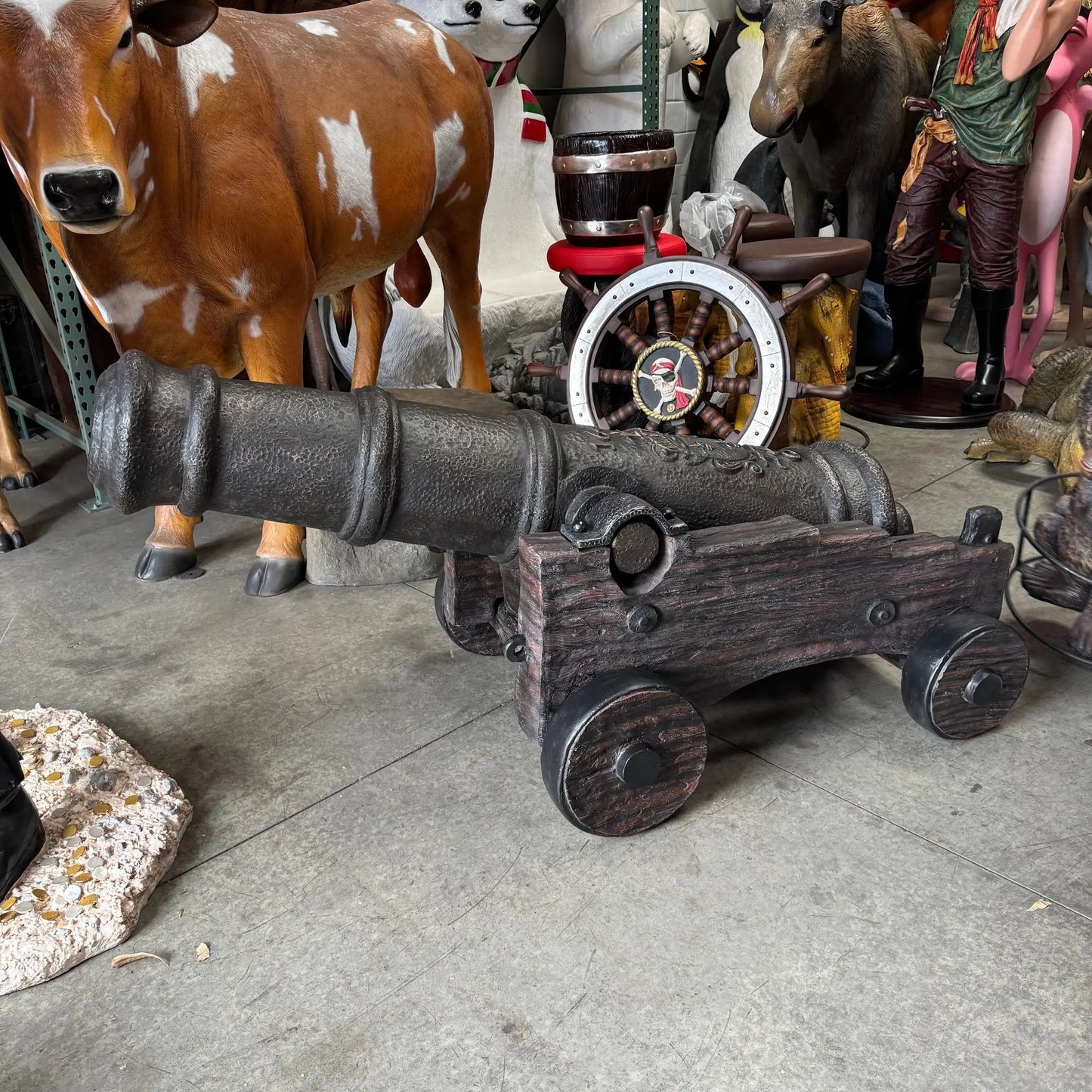 Cannon With Base Life Size Statue LS282-R061-PT