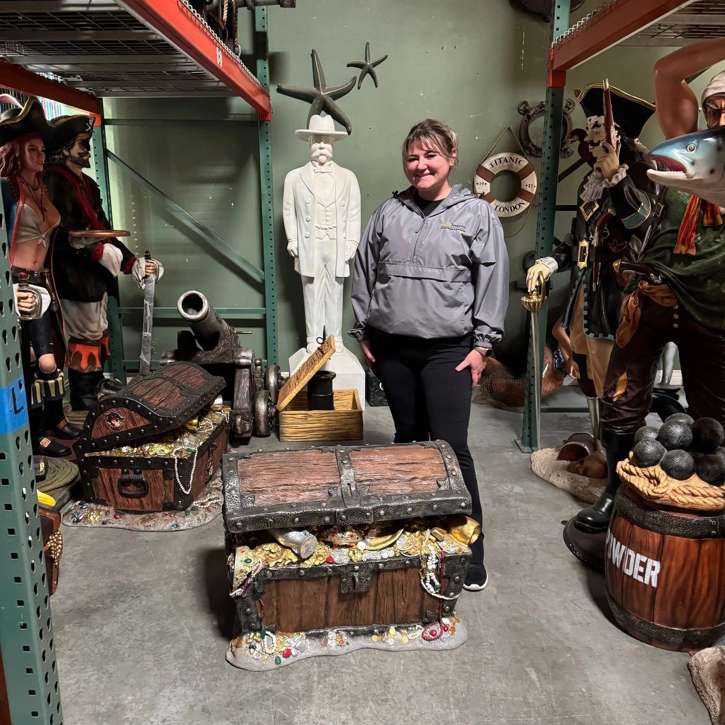 Big Treasure Chest Life Size Statue LS261-R079-PT