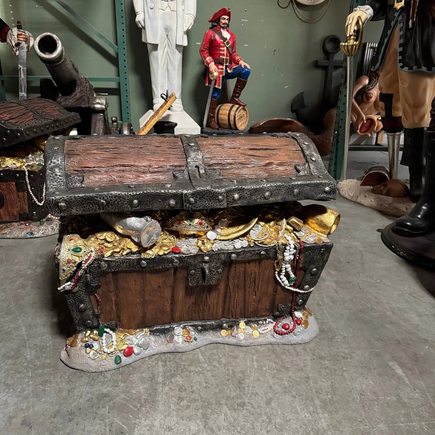Big Treasure Chest Life Size Statue LS261-R079-PT