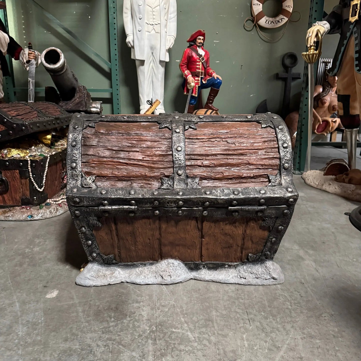 Big Treasure Chest Life Size Statue LS261-R079-PT