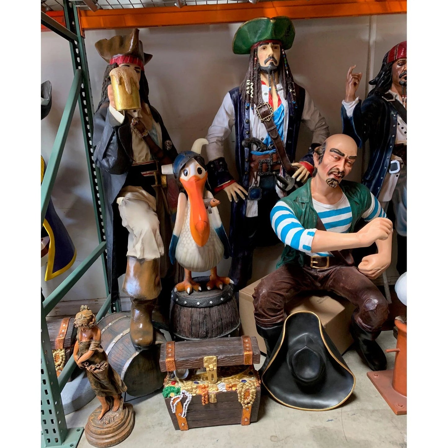 Small Treasure Chest Open Life Size Statue