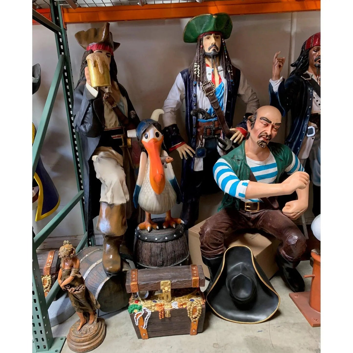 Small Treasure Chest Open Life Size Statue LS275-R111-PT