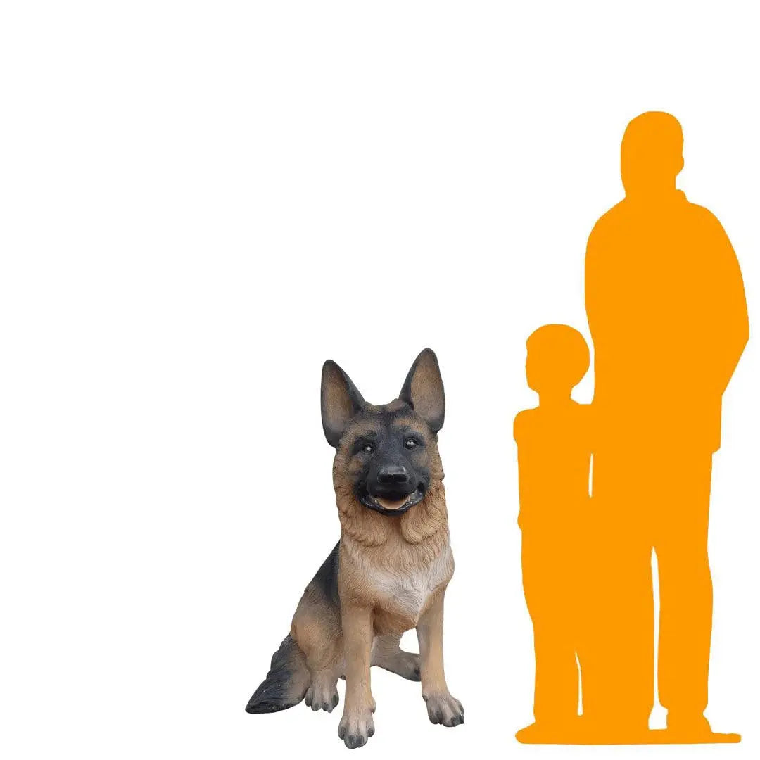 German Shepherd Sitting Dog Statue A0595-R116-PT
