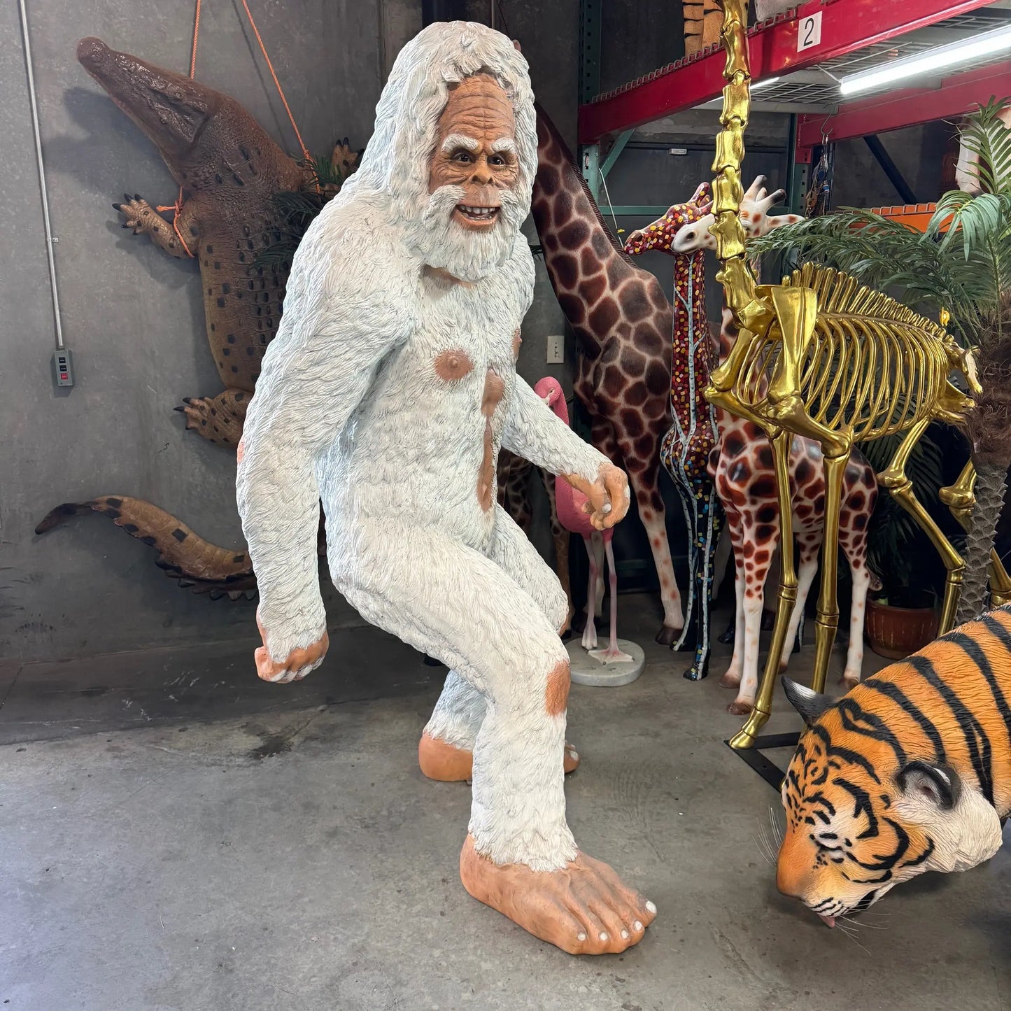 White Abominable Snowman Yeti Statue A0730W-R134-PT