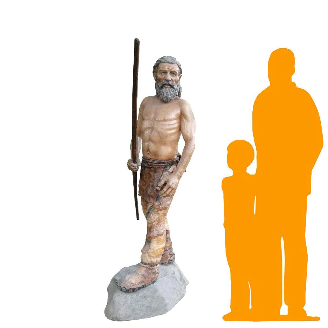 Old Cave Man Life Size Statue