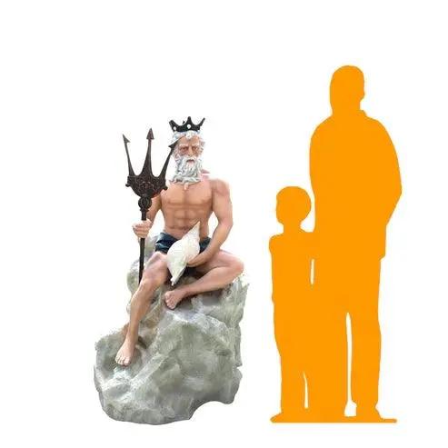 Neptune On Rock Statue LS284-R161-PT
