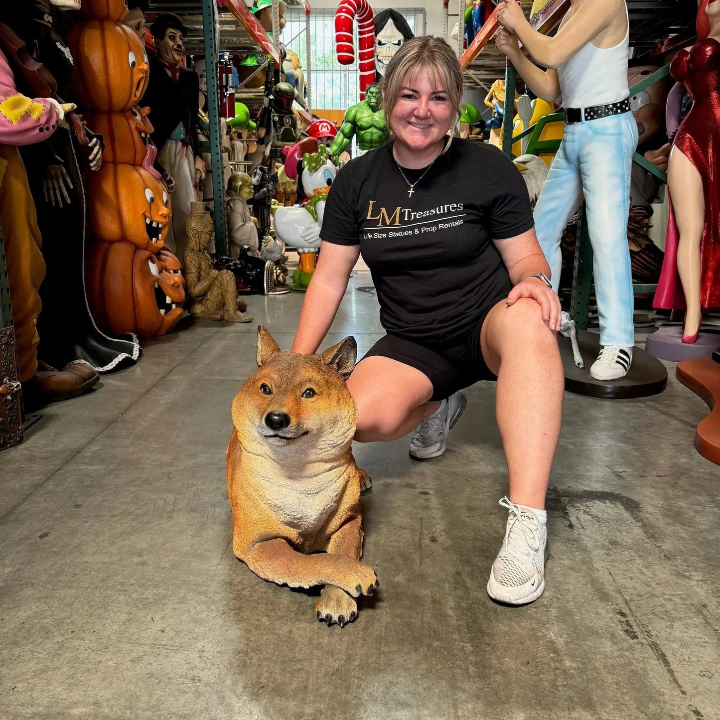 Shiba Inu Dog Statue A0596-R171-PT