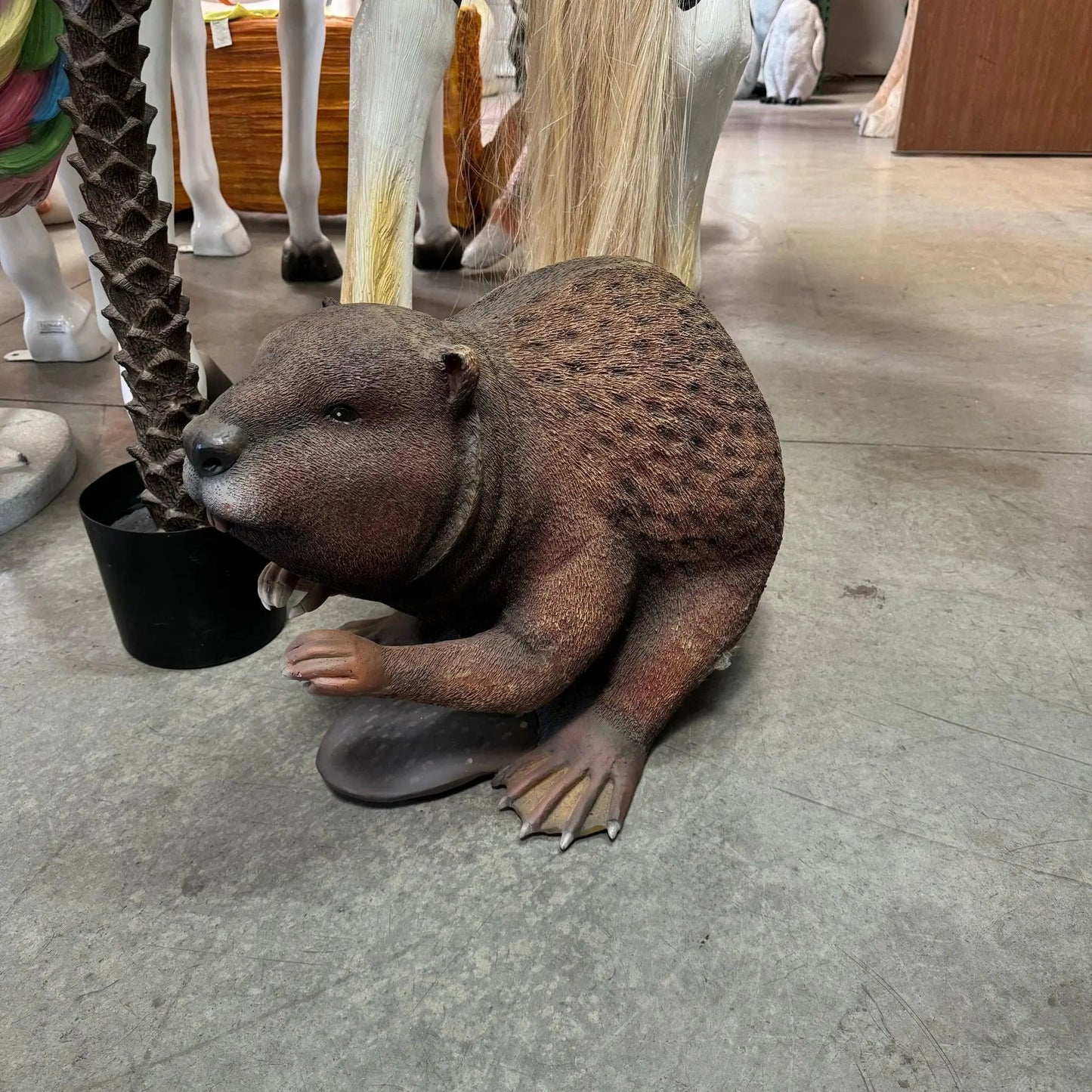 Beaver Rodent Life Size Statue A0602-R214-PT
