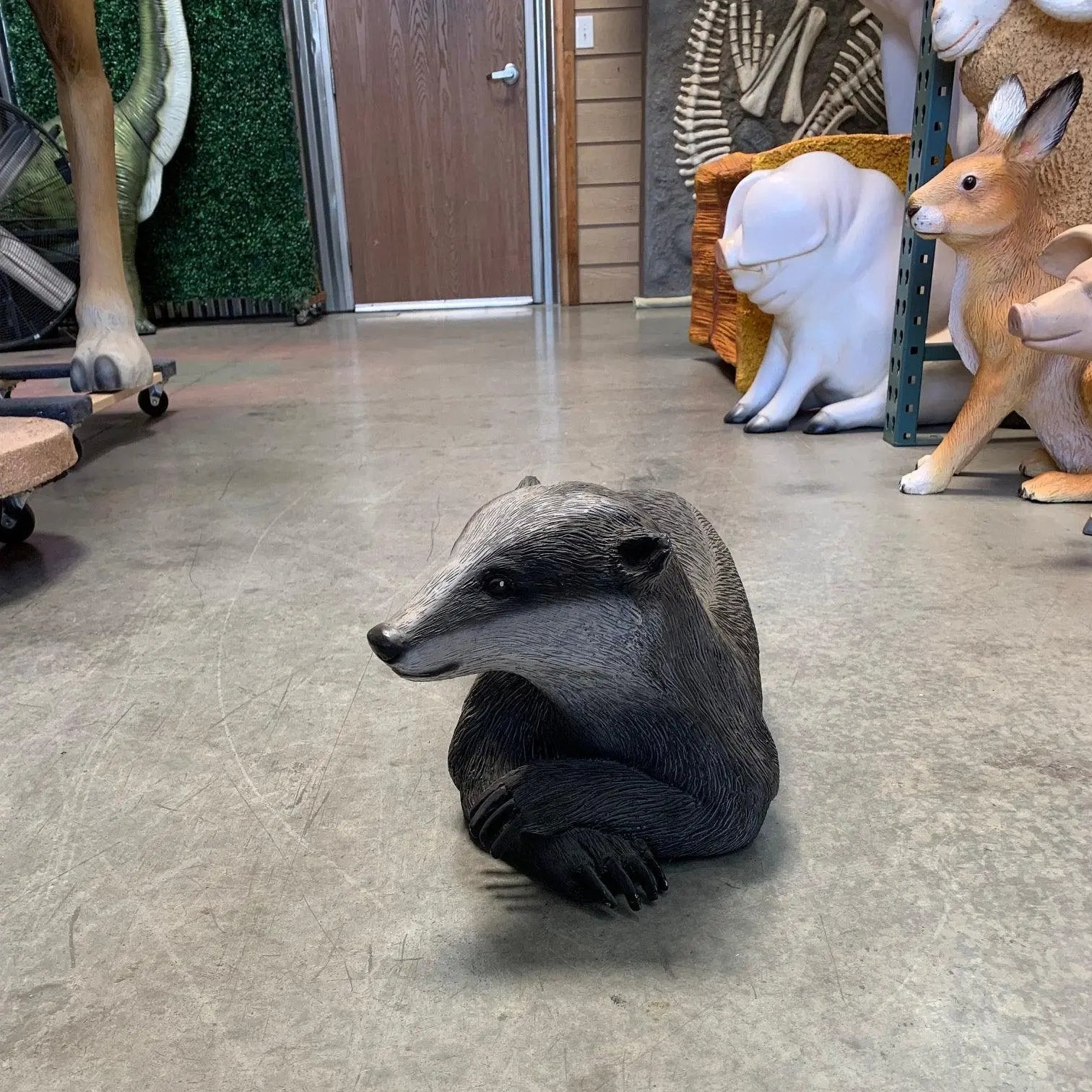 Laying Badger Statue A0628-R225-PT