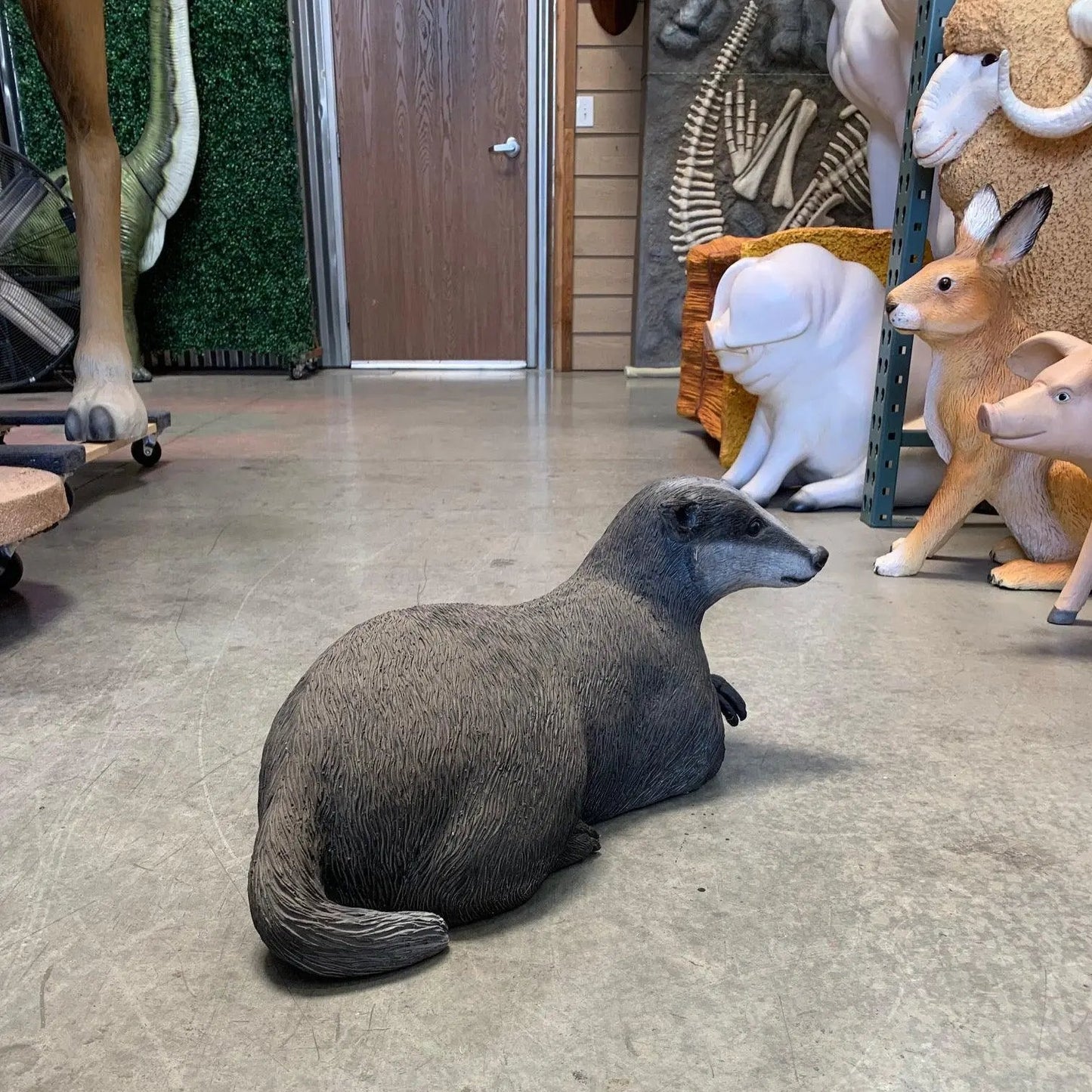 Laying Badger Statue A0628-R225-PT