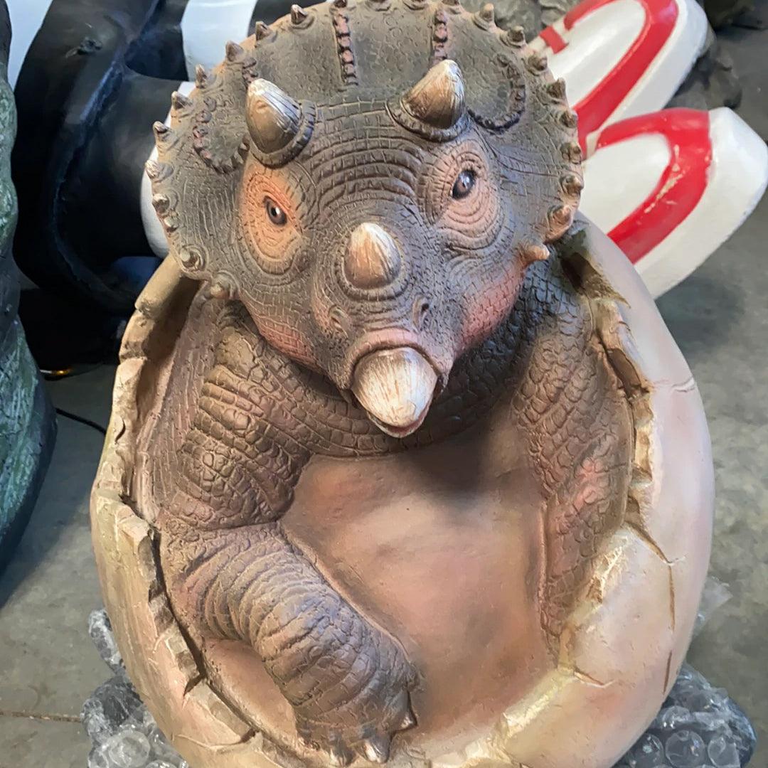 Hatching Triceratops Dinosaur Statue