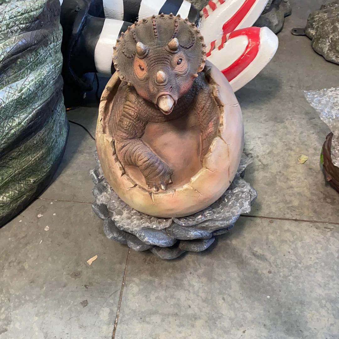 Hatching Triceratops Dinosaur Statue