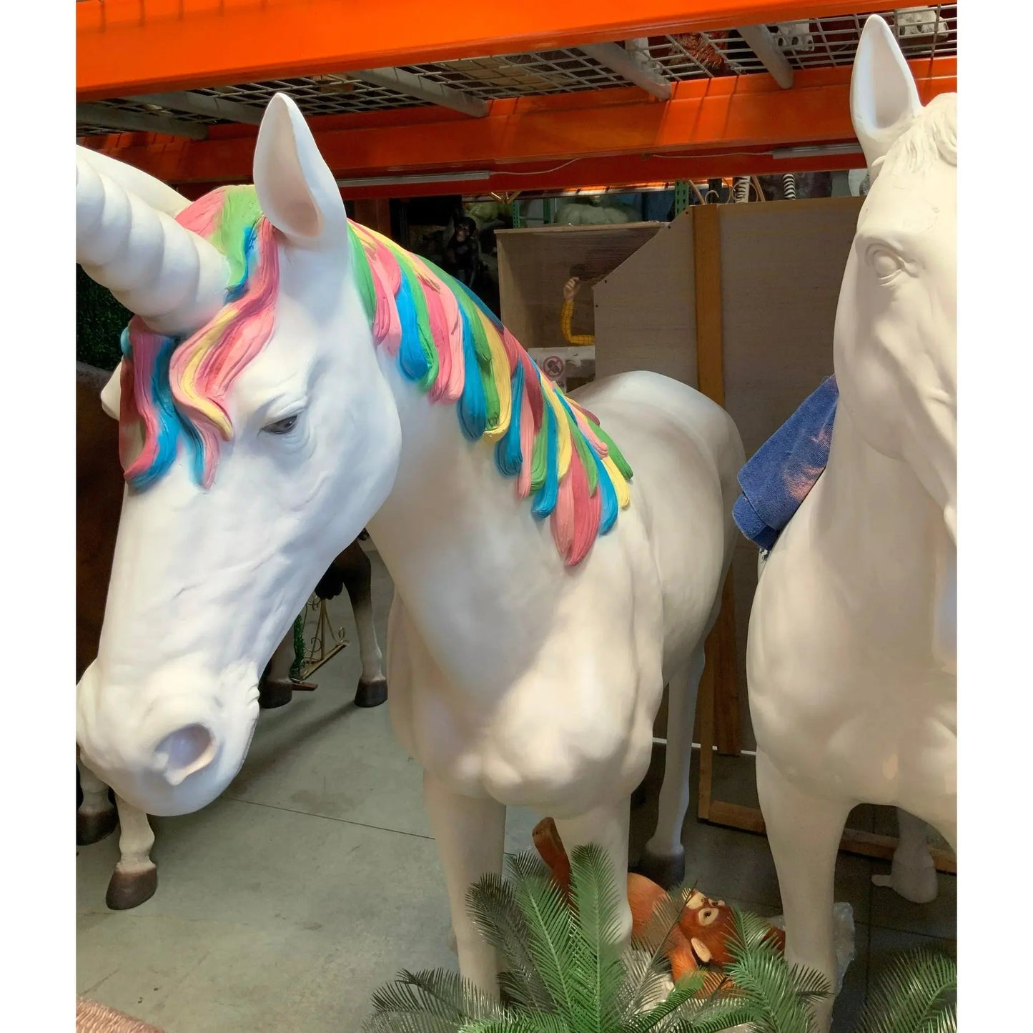 Rainbow Unicorn Life Size Statue A0807-R399-PT
