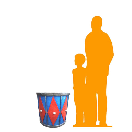 Red And Blue Drum Statue