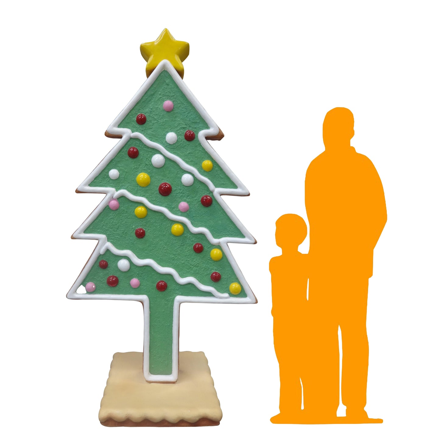 Large Gingerbread Christmas Tree Statue - LM Treasures Prop Rentals 