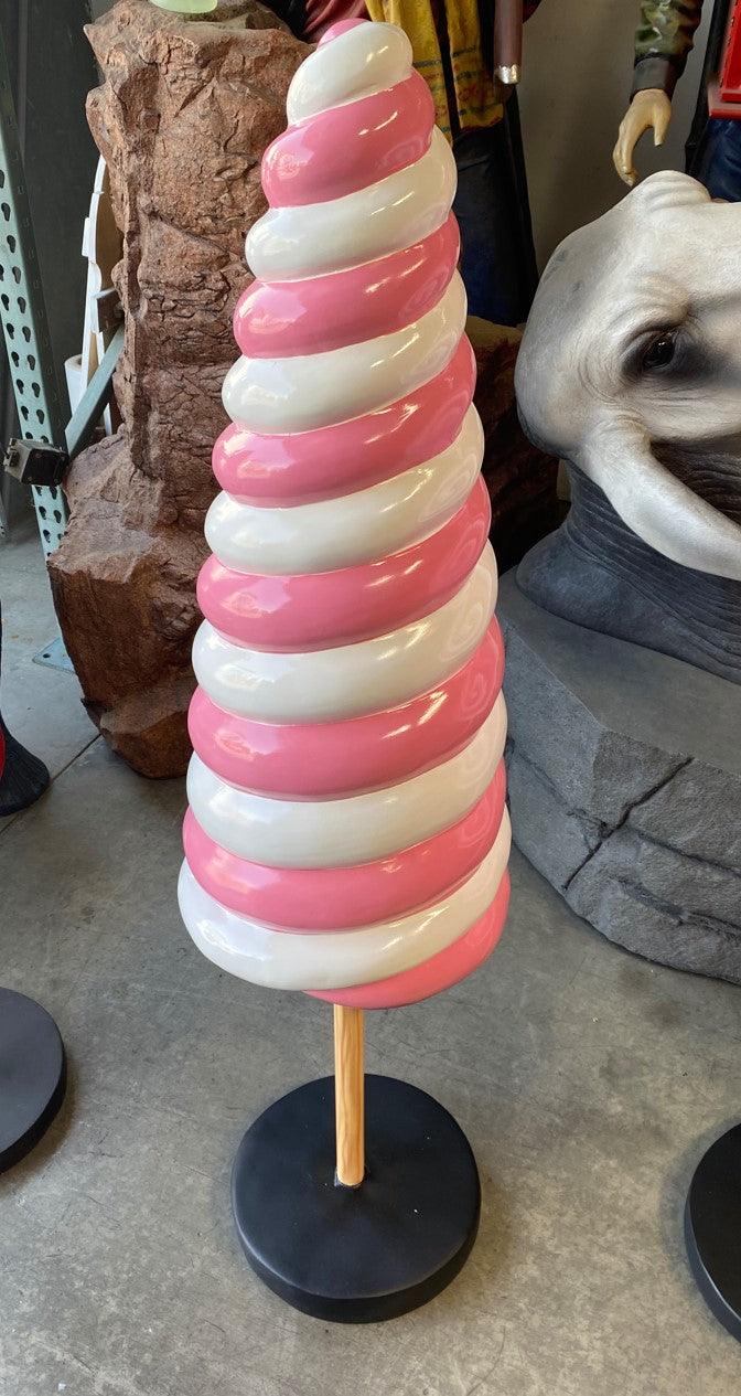 Small Pink Cone Lollipop Statue