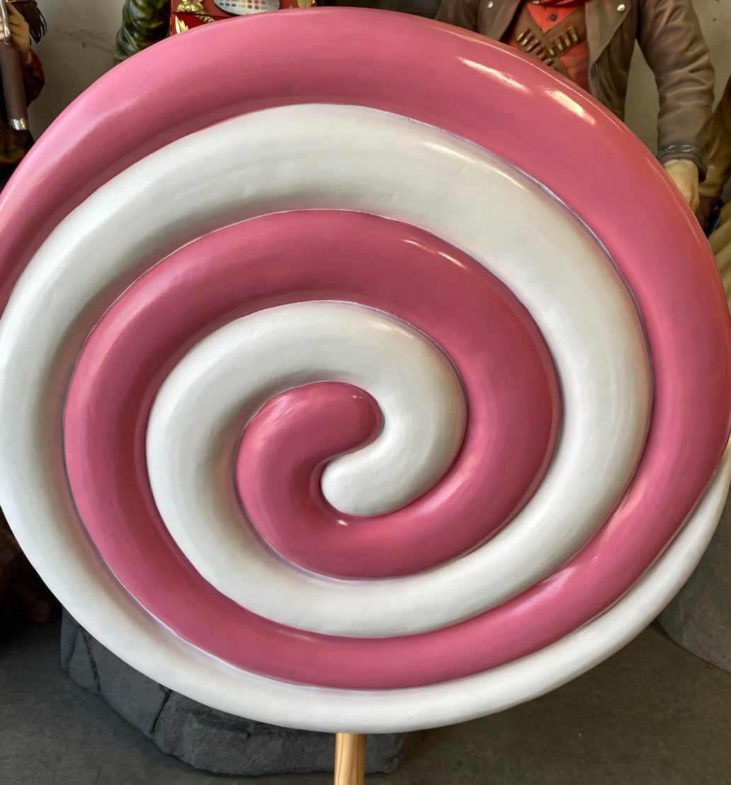 Small Pink Twirl Lollipop Statue