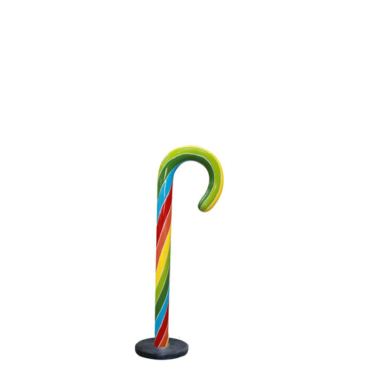 Small Traditional Rainbow Candy Cane Statue - LM Treasures Prop Rentals