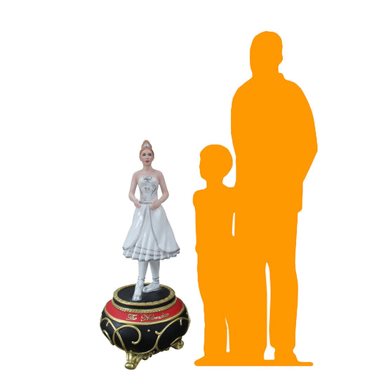 Ballerina Dancer on Music Box Statue LS352-S264-PT