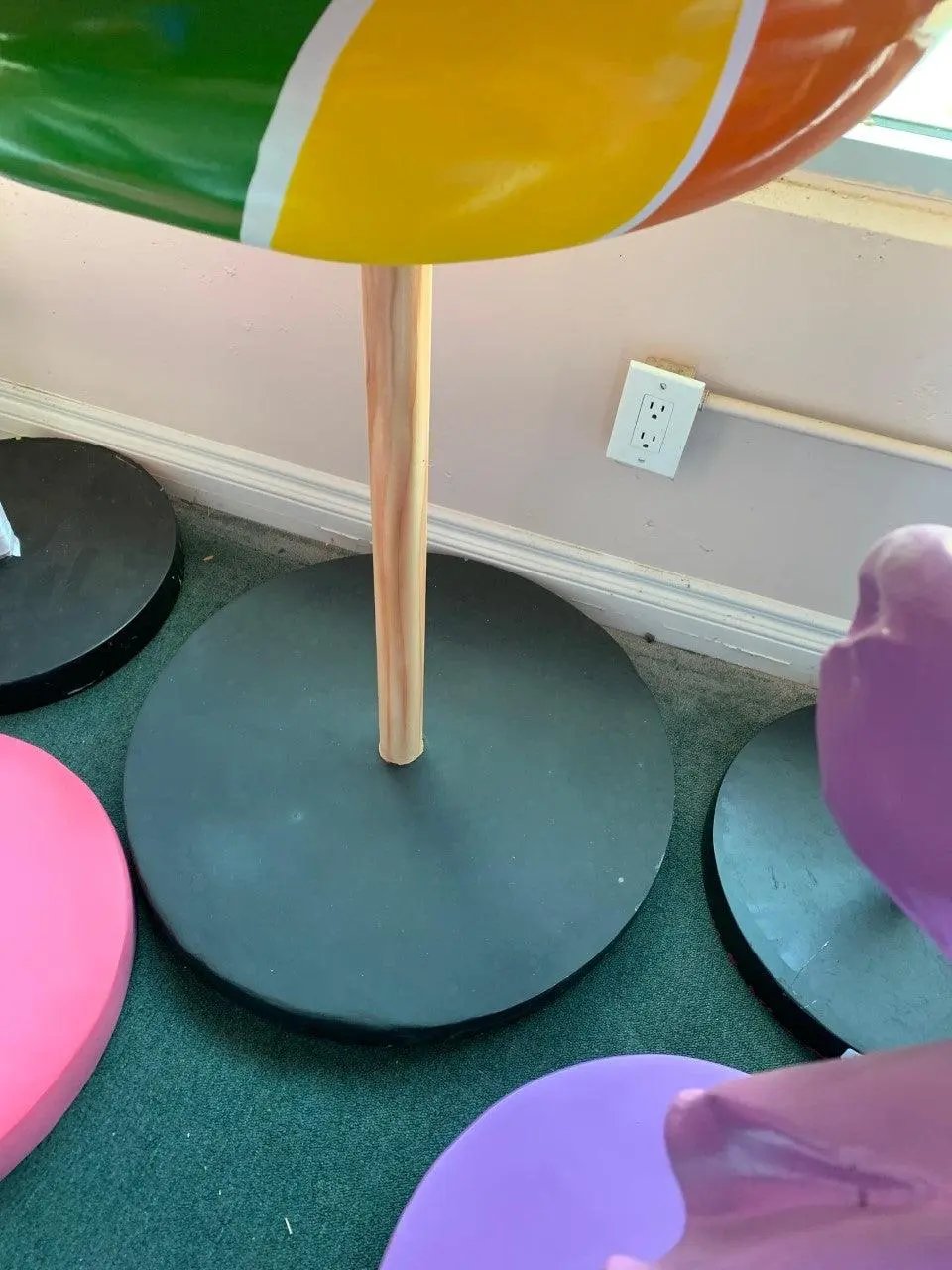 Large Rainbow Cone Lollipop Statue R0289BRB-S036-PT