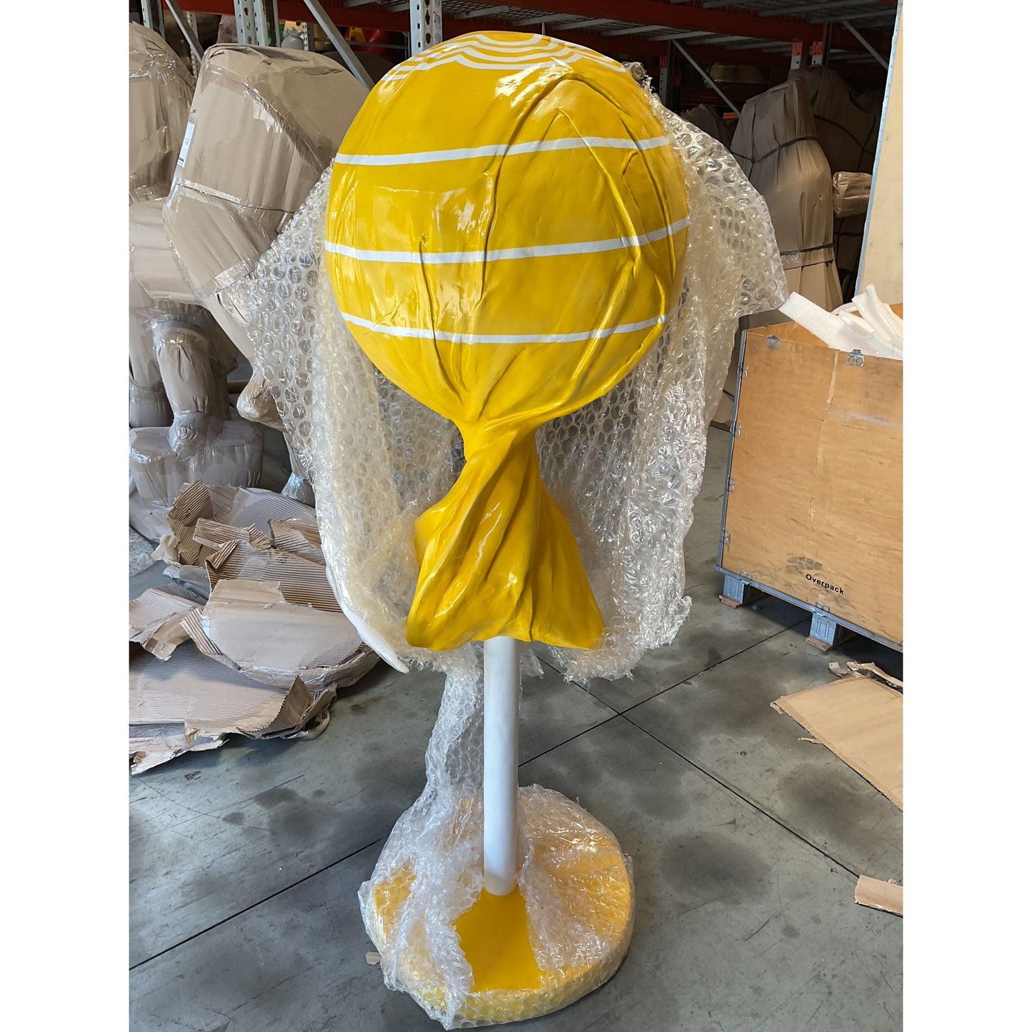 Large Yellow Lollipop Statue