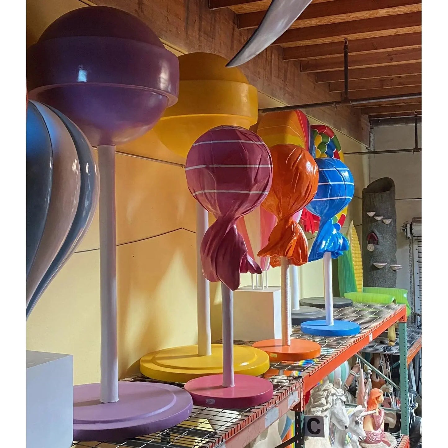 Large Blue Lollipop Statue R0356B-S070-PT