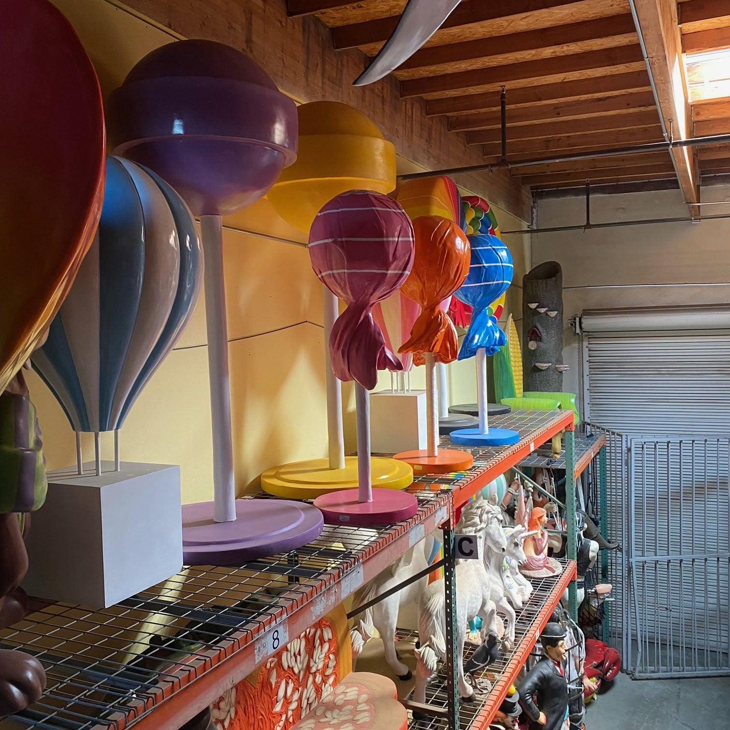 Large Blue Lollipop Statue R0356B-S070-PT