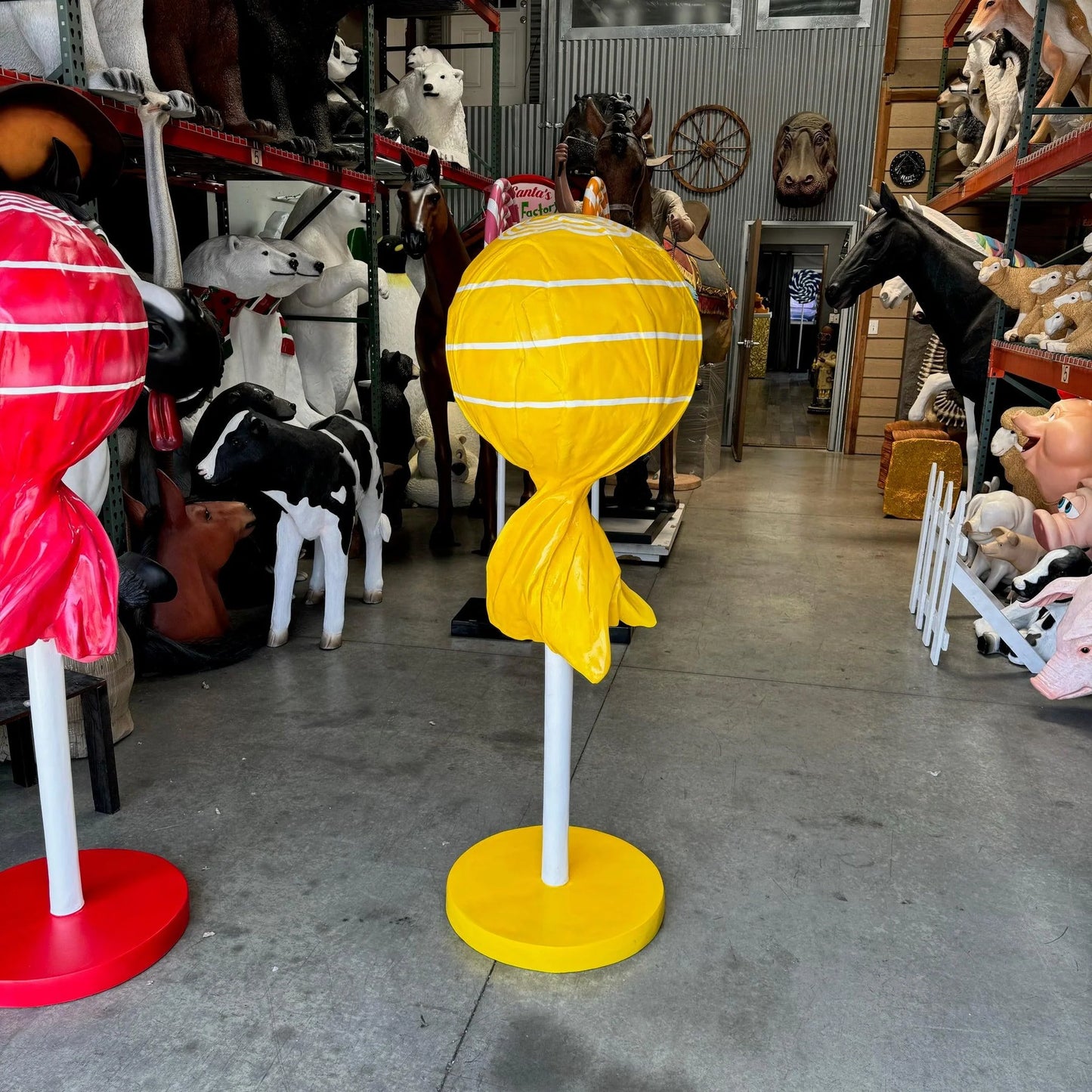 Large Yellow Lollipop Statue