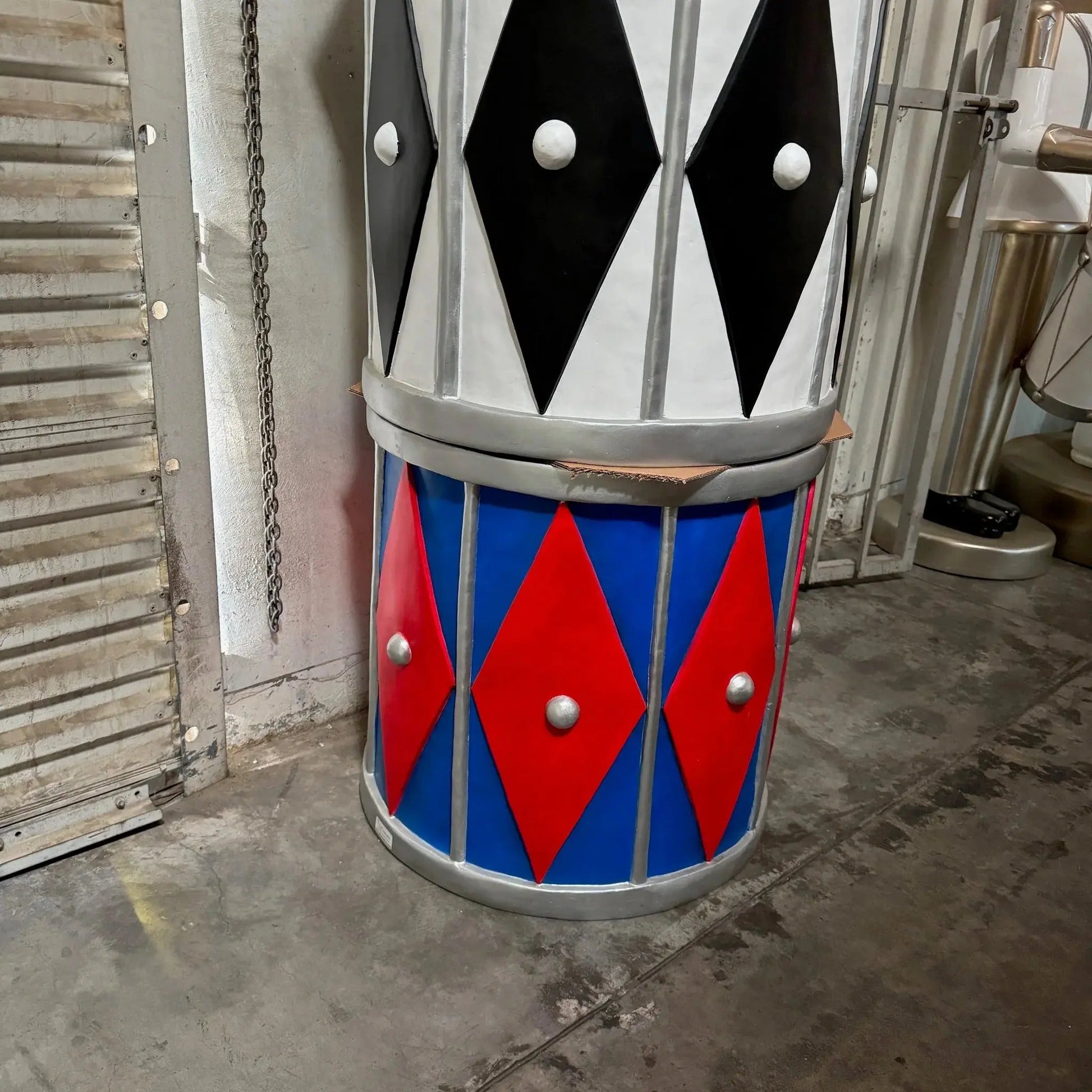 Red And Blue Drum Statue S0105-S072-PT