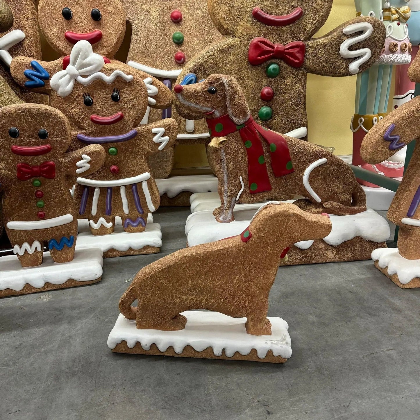 Small Gingerbread Dog Statue S0298S-S098-PT