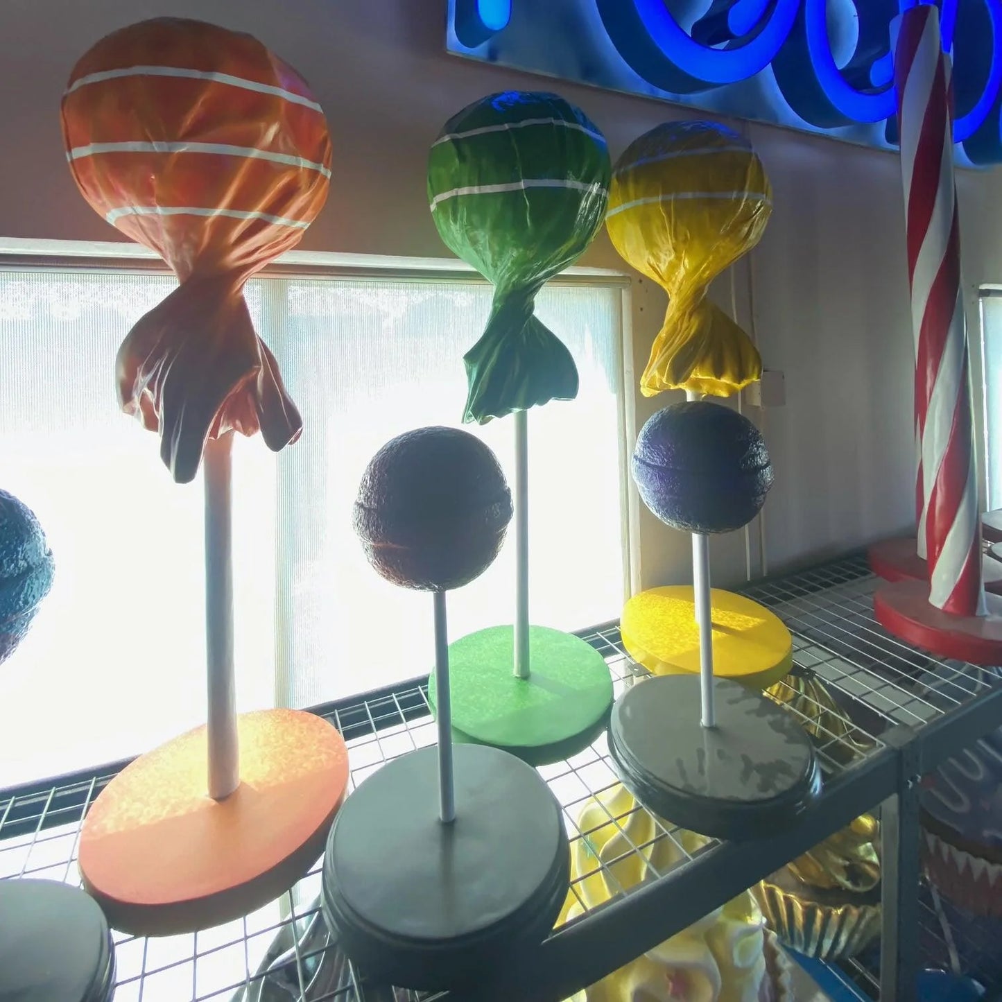 Medium Yellow Lollipop Statue