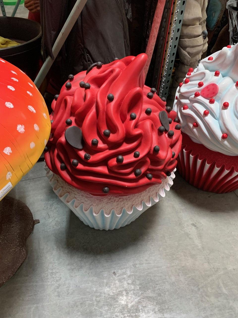 Giant Red Cupcake Statue