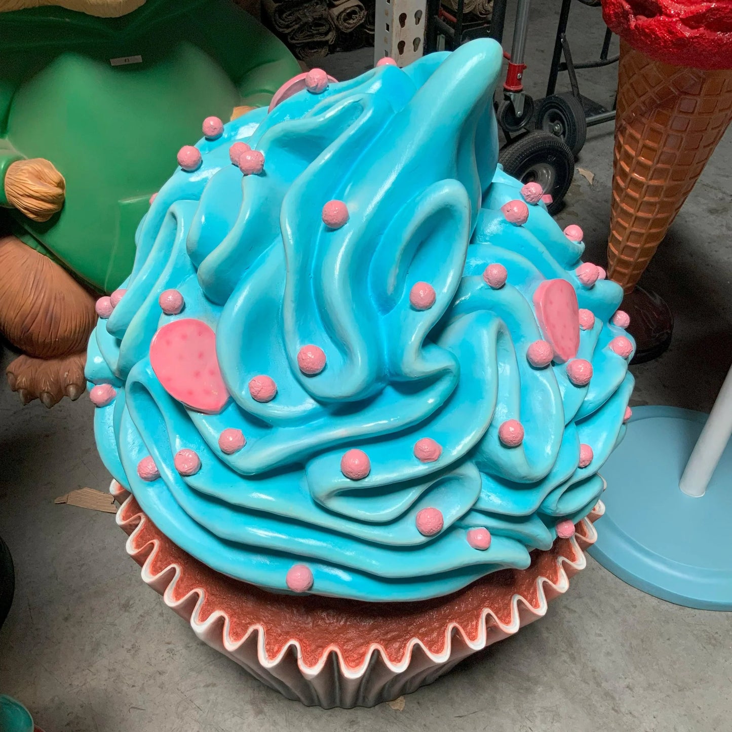 Giant Blue Cupcake Statue