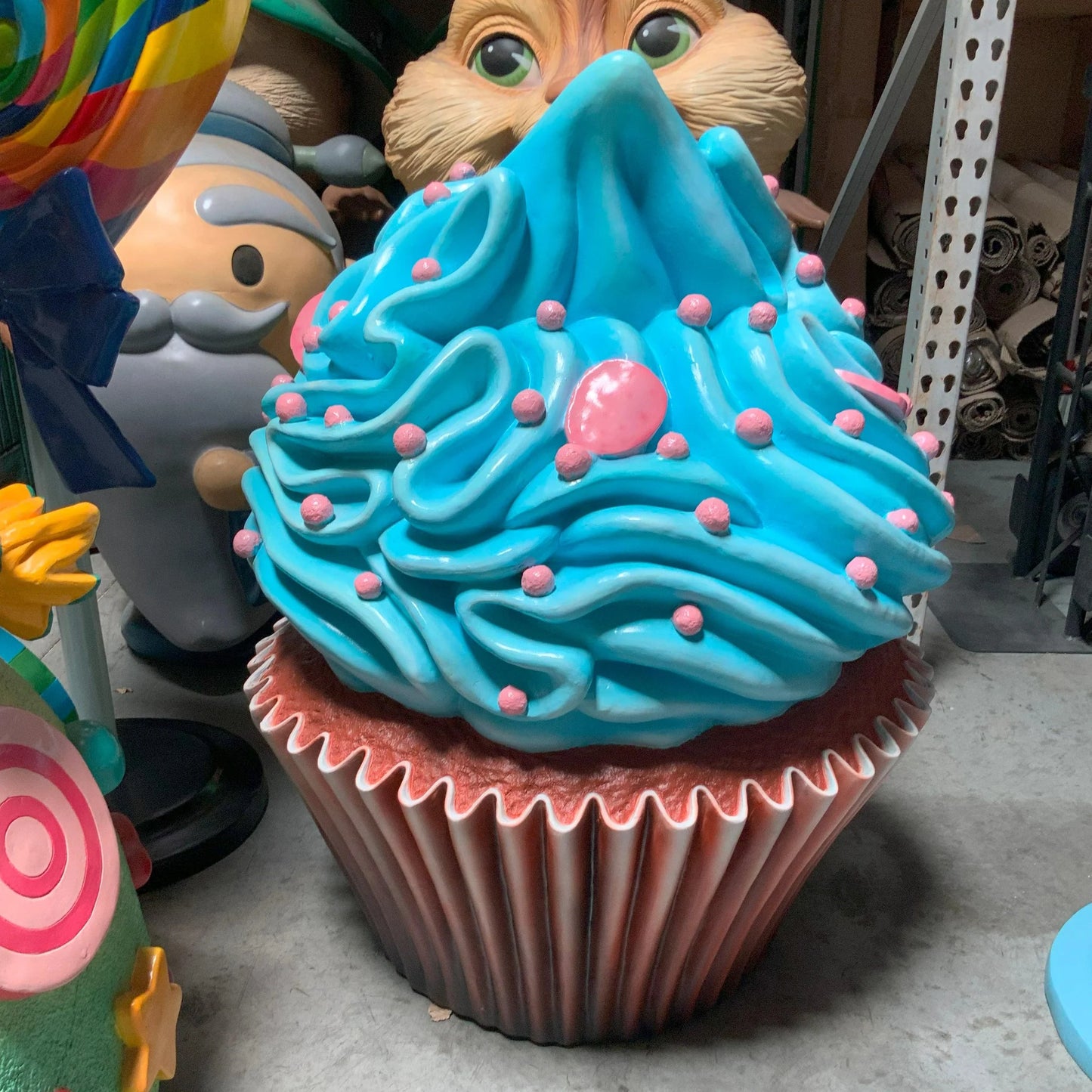 Giant Blue Cupcake Statue