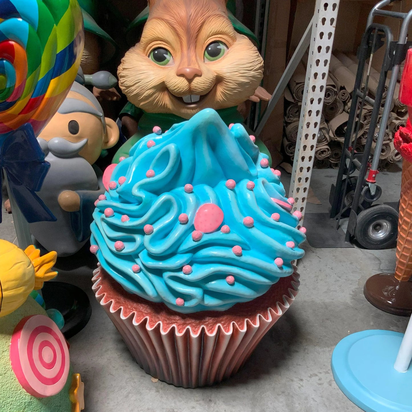 Giant Blue Cupcake Statue