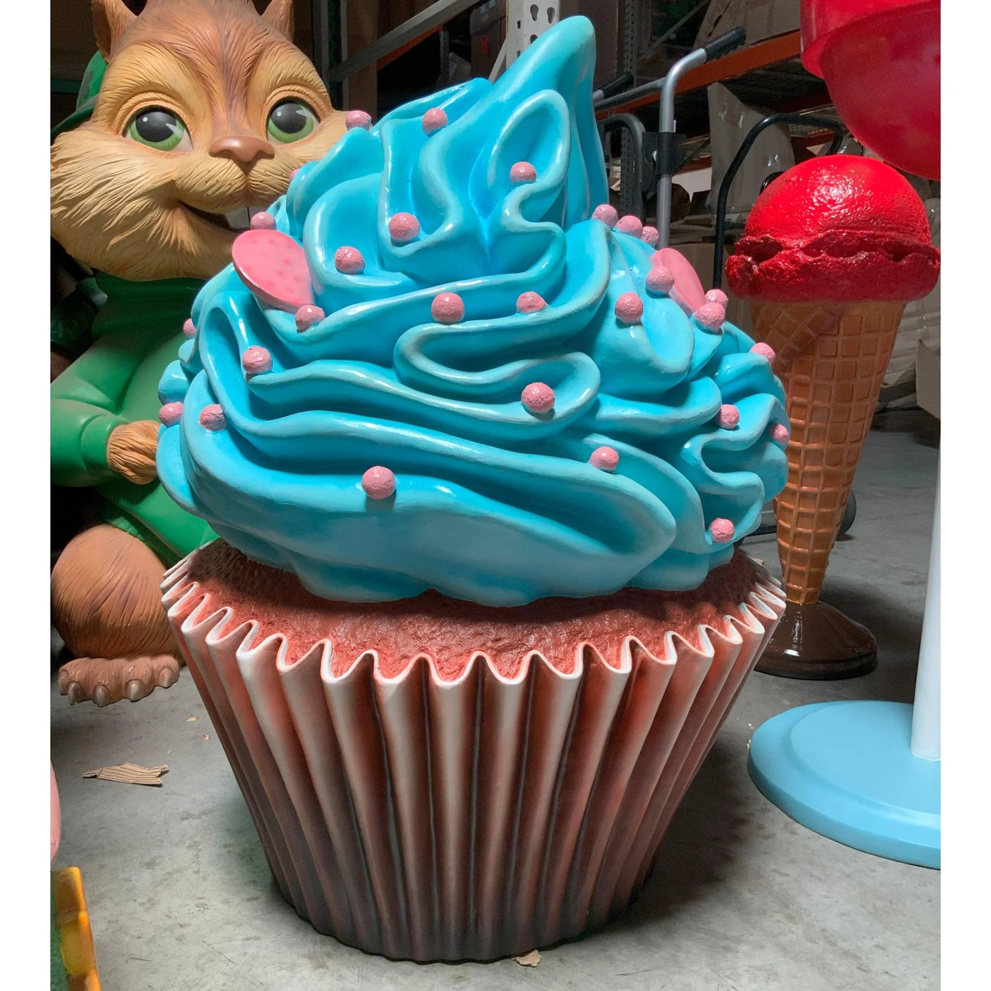 Giant Blue Cupcake Statue